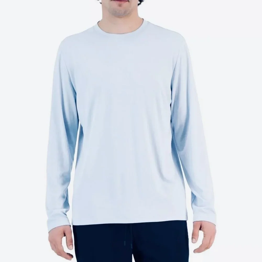 NEW! Mens Alfani Casual Shirt Long Sleeves XL $45 Blue Rayon, Polyester, Spandex